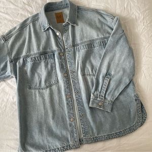 oversized denim shacket